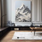 Snow Mountain Painting Rich Textured Mountain Art White Snow Mountain Landscape Painting