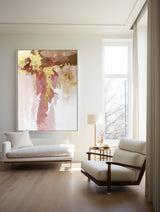 Pink And Gold Wall Art Gold Abstract Art Large Wall Decor Living Room