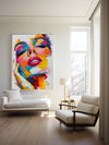 Abstract Girl's Face Wall Art Colorful abstract Art Minimalist Apartment Decor For Sale