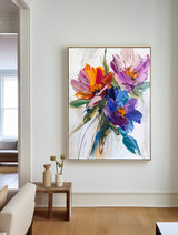 Large Framed Art Flowers Colourful Art Paintings For Wall Custom Canvas Paintings