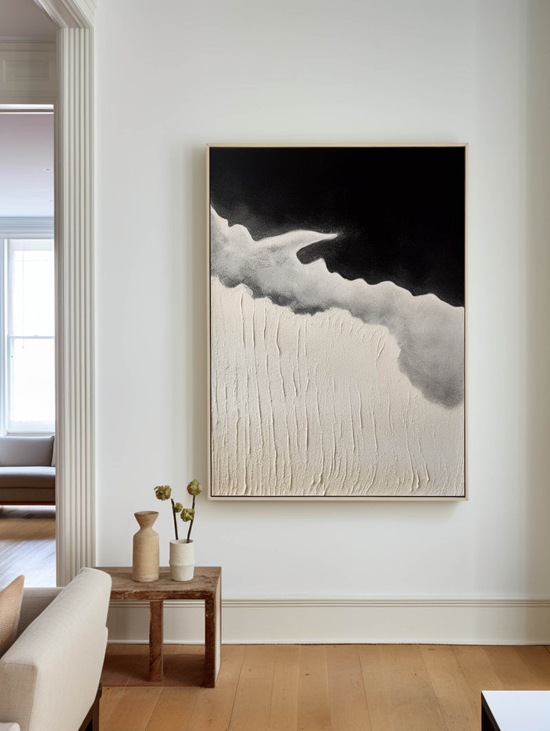 Black And Beige Seascape Painting #ABSV31