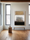 Large Vertical Black And Gold Canvas Art Acrylic Painting On Canvas Modern Abstract Wall Art