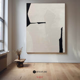 Modern Black And White Abstract Canvas Wall Art Minimalist Art Minimalist Painting For Livingroom