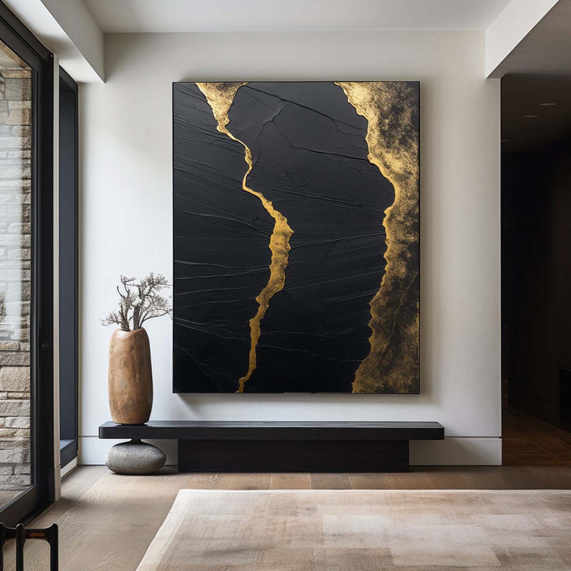 Modern Black And Gold Wall Art Luxury Modern Wall Art Black Texture Art Original Handmade Oil Paintings