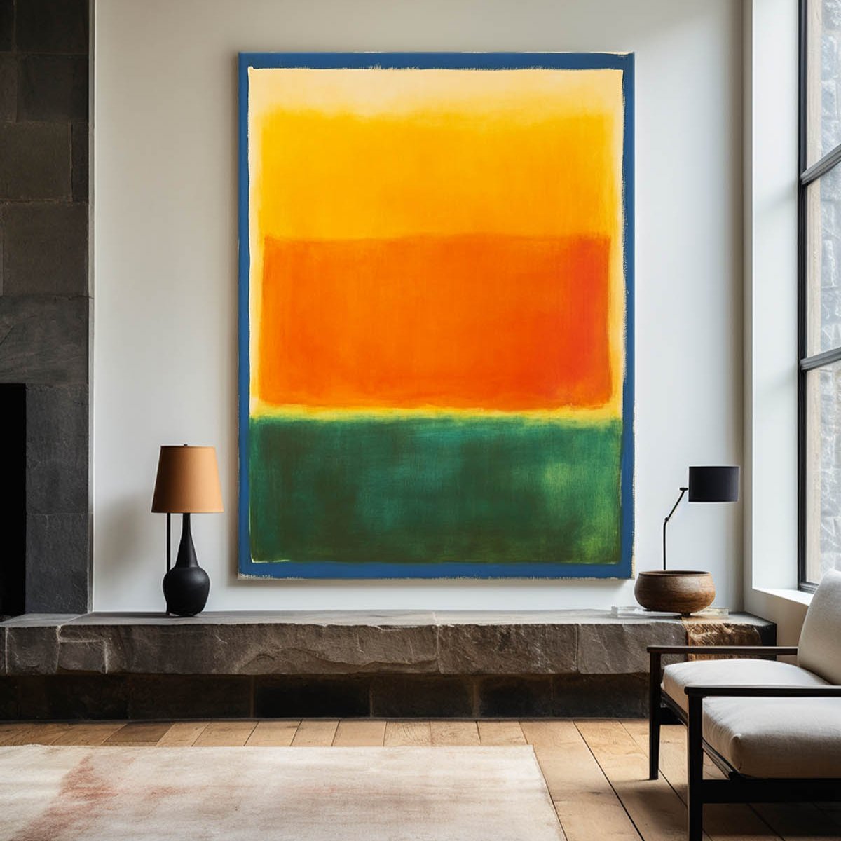 Orange Canvas Wall Art Large Colorful and Vibrant Rothko Art Painting Wall Art For Livingroom