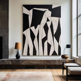 Modern Black And White Abstract Canvas Wall Art Minimalist Art Minimalist Painting For Livingroom