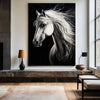 White Horse Oil Painting Modern Horse Portrait Art Painting Steed Painting Horse Art For Wall Decor