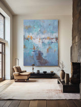 Big Acrylic Seascape Abstract Paintings Extra Large Coastal Wall Art Canvas