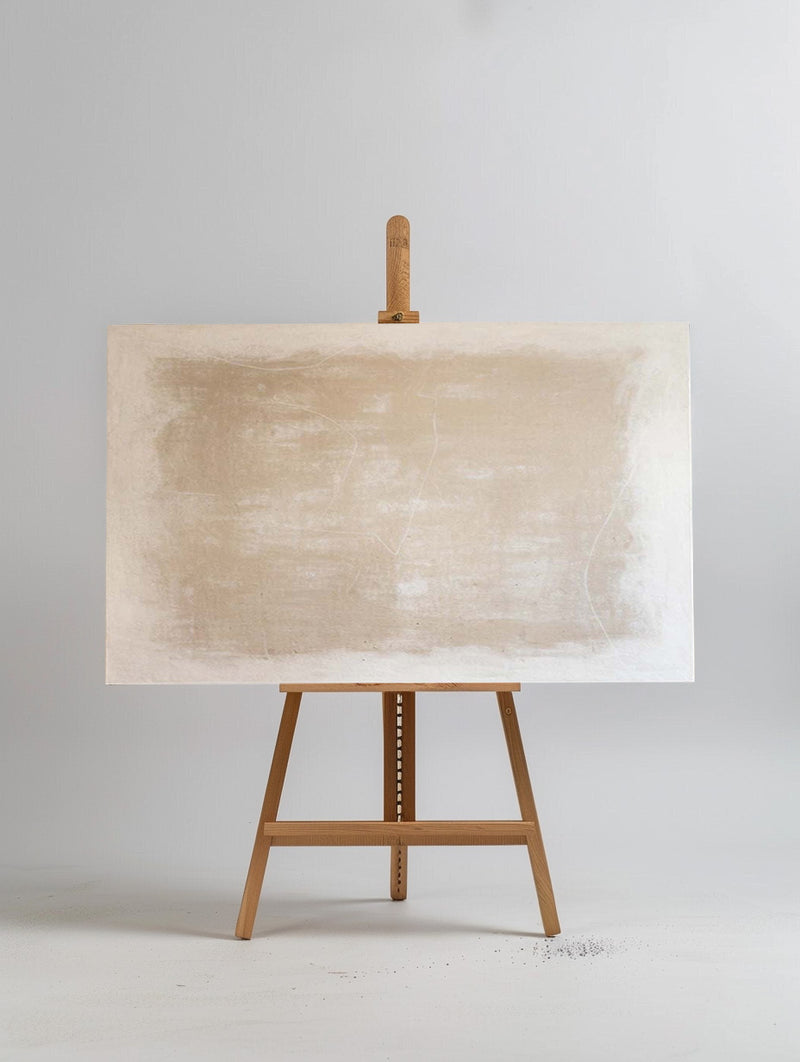 Modern Beige And White Minimalist Abstract Art On Canvas Abstract Painting For Sale