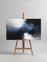 Large Abstract Dark Blue Painting Black And Blue Painting Textured Art