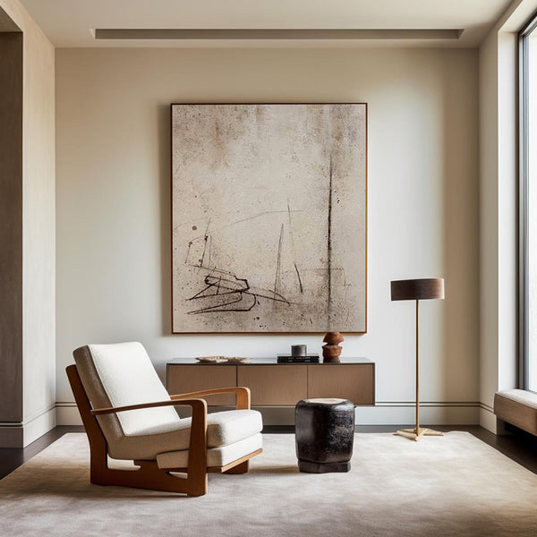 Modern Brown And Beige Abstract Canvas Wall Art Earth Tone Minimalist Art Minimalist Painting 