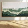 Green Mountain Art Painting, Acrylic Texture Art Painting Panoramic Wall Art Handmade Painting