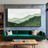 Green Mountain Texture Painting Lage Green Handmade Wall Art Minimalist Painting Green Wall Decor