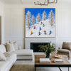 Skiing Canvas Painting Snowboarding Wall Art Modern Snow Wall Art Framed Painting For Livingroom