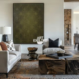 Modern Boho Pattern Art, Large Dark Green Vertical Canvas | ArtExplore