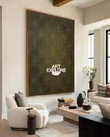 Boho Deep Green Pattern Art for Hallway, Lounge & Office | ArtExplore