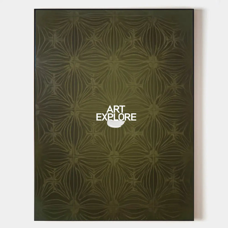 Dark Green Boho Wall Art, Large Minimalist Canvas Painting | ArtExplore