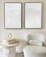 3D White Textured Abstract Art Minimalist Art Large Abstract Modern Minimal Wall Art For Sale