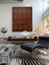 Large Brown Geometric Wabi-Sabi Art for Hallway and Lounge | ArtExplore