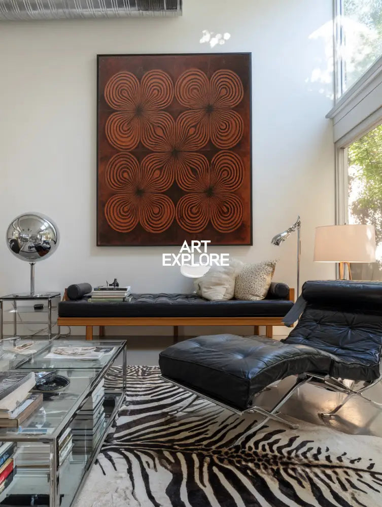 Large Brown Geometric Wabi-Sabi Art for Hallway and Lounge | ArtExplore