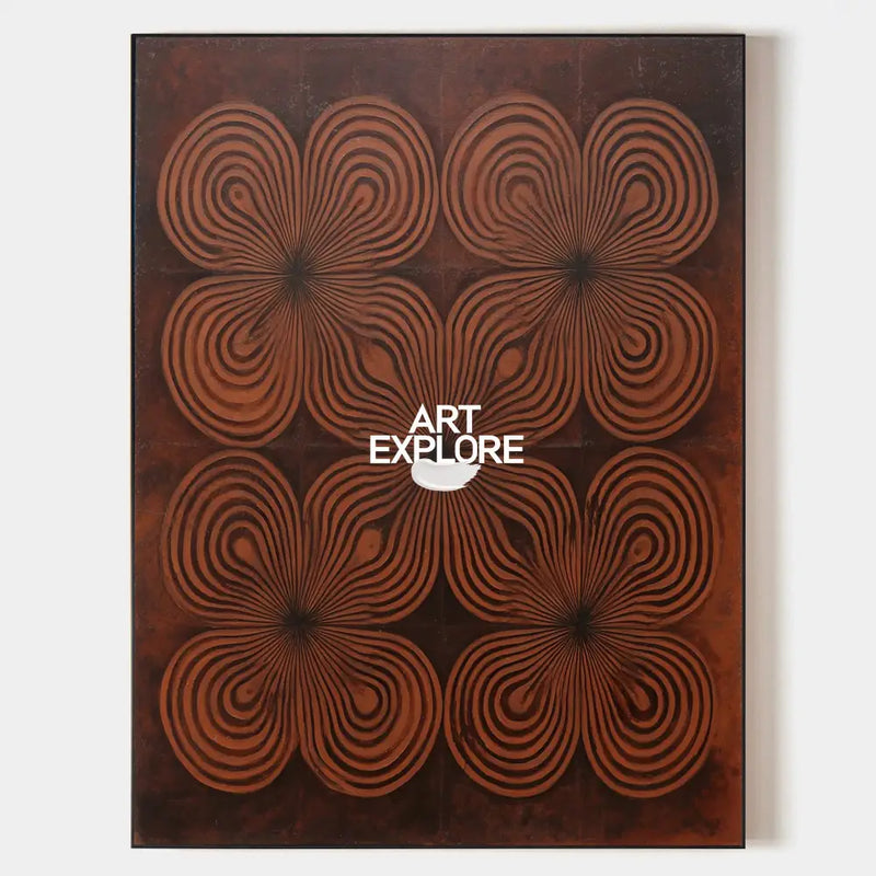 Large Brown Wabi-Sabi Wall Art, Minimalist Canvas for Modern Homes | ArtExplore