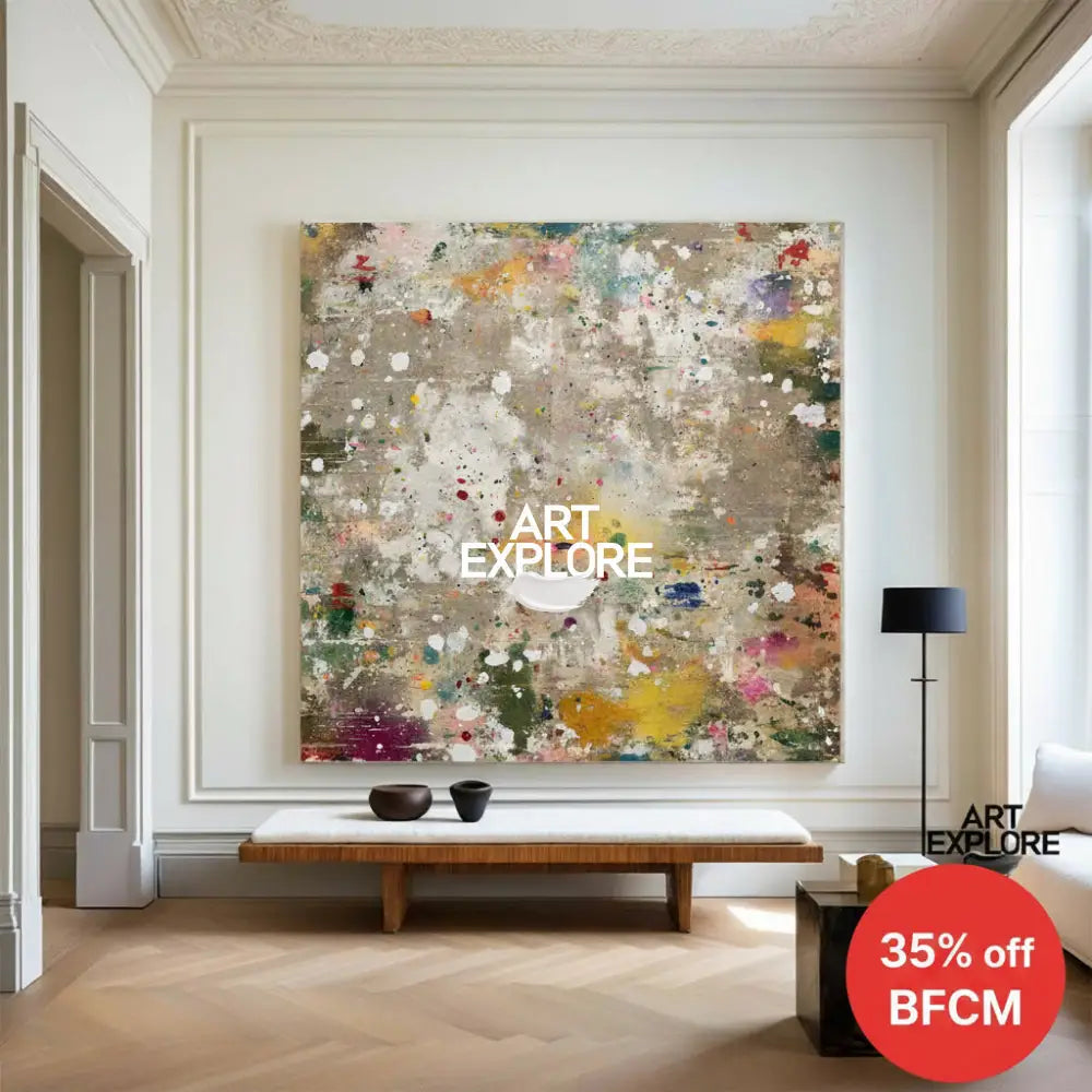 Textured Brown Minimalist Painting, Oversized Handmade Wall Art on Canvas – ArtExplore