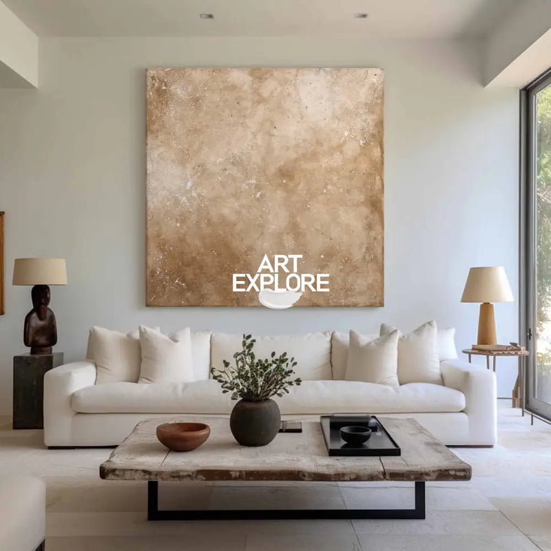 Modern Handmade Oil Painting in Brown Tones, Minimalist Texture for Interior Decor – ArtExplore