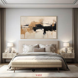 large abstract painting black and beige palette knife oil painting thick textured paintings