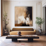 Wabi Sabi Black Brown Painting Textured Painting Minimalist Painting on Canvas Large Brown Art