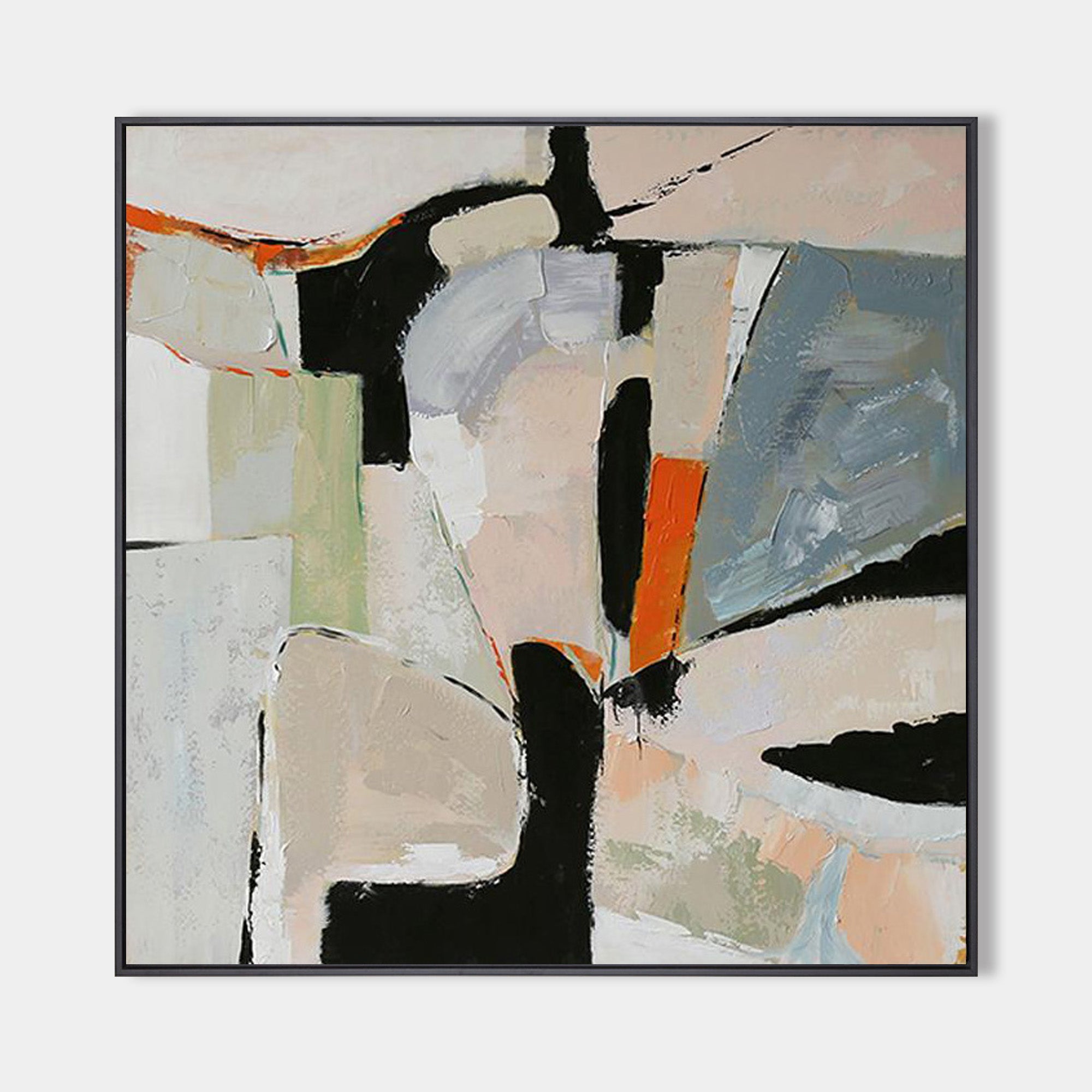 Geometry Abstract Art,Large Square Abstract Geometry Painting Large ...