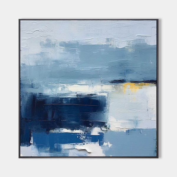 Blue and White Minimalist Abstract Art On Canvas Modern Painting Abstract Painting For livingroom