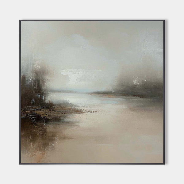 Large Beige Abstract Painting Landscape Abstract Art On Canvas Modern Earth Tone Painting Wall Decor