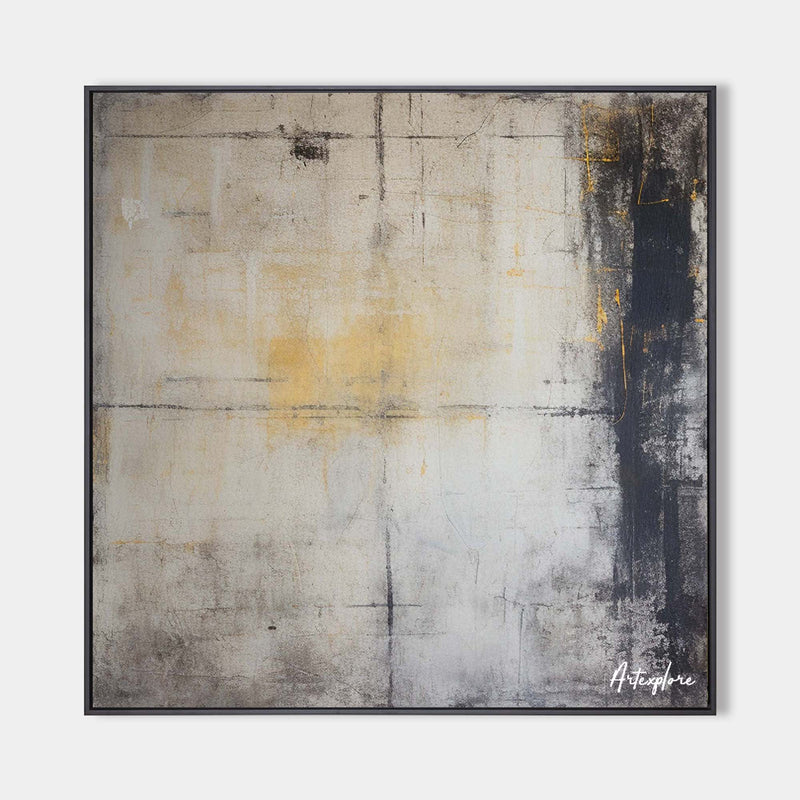 Wabi-sabi Beige Painting Large Dark Beige Grey Wabi-sabi Canvas Painting Large Abstract Wall Art