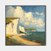 Modern Famous Seaside Art Canvas Painting White Cliff Landscape Painting American Art For Sale