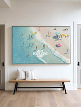 Original Ocean Seascape Art In Blue And Beige Tones With Textured Finish