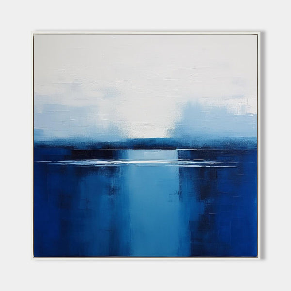 Blue and White Minimalist Abstract Art On Canvas Modern Painting Abstract Painting For livingroom