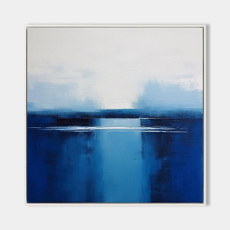 Blue and White Minimalist Abstract Art On Canvas Modern Painting Abstract Painting For livingroom