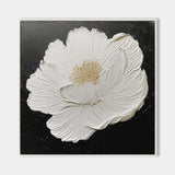 3D White Flower Abstract Painting Minimalist Abstract Art On Canvas Modern Flower Painting Painting For livingroom