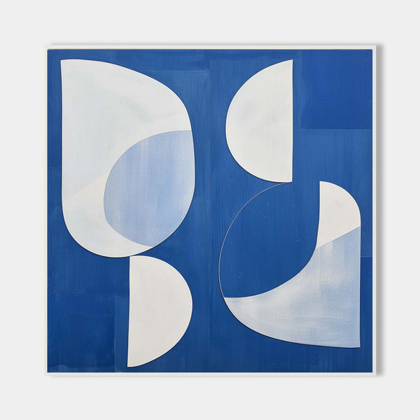 White And Blue  Abstract Painting Minimalist Abstract Art On Canvas Modern Painting For Sale 