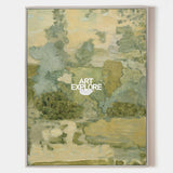 Original Green And Beige Nature Inspired Abstract Painting With Rich Texture And Depth