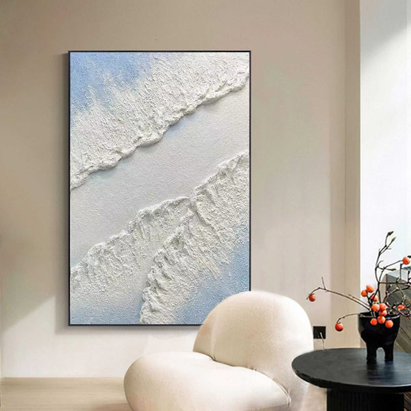 3D Blue Rich Textured Minimalist Painting Large Minimalist Art Blue Abstract Canvas Painting