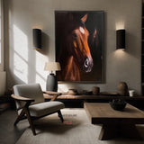 Large Brown Horse Oil Painting Wild Horse Canvas Wall Art Brown Steed Canvas Art For Sale