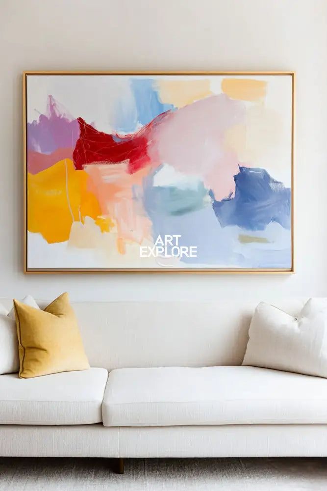 Pink And White Wall Art Huge Contemporary Warm Tone Texture Artwork Colorful Abstract Art for Sale