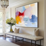 Pink And White Wall Art Huge Contemporary Warm Tone Texture Artwork Colorful Abstract Art for Sale