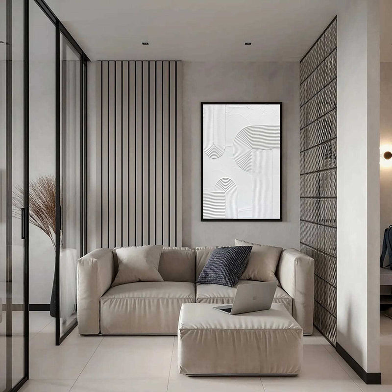 white minimalist painting abstract acrylic art white rich textured wall art canvas wall art for living room
