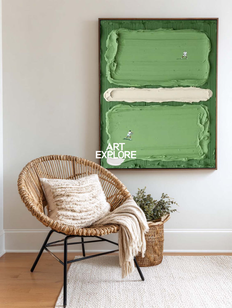 Unique Tennis Lover Gift Abstract Green Canvas Art For Home And Office Decoration