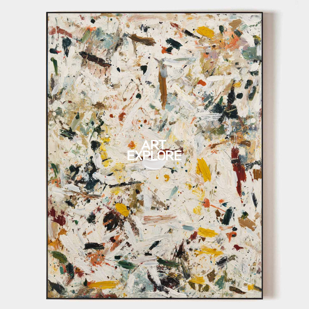 Original Vertical Abstract Expressionist Painting With Textured Canvas For Modern Home Decor