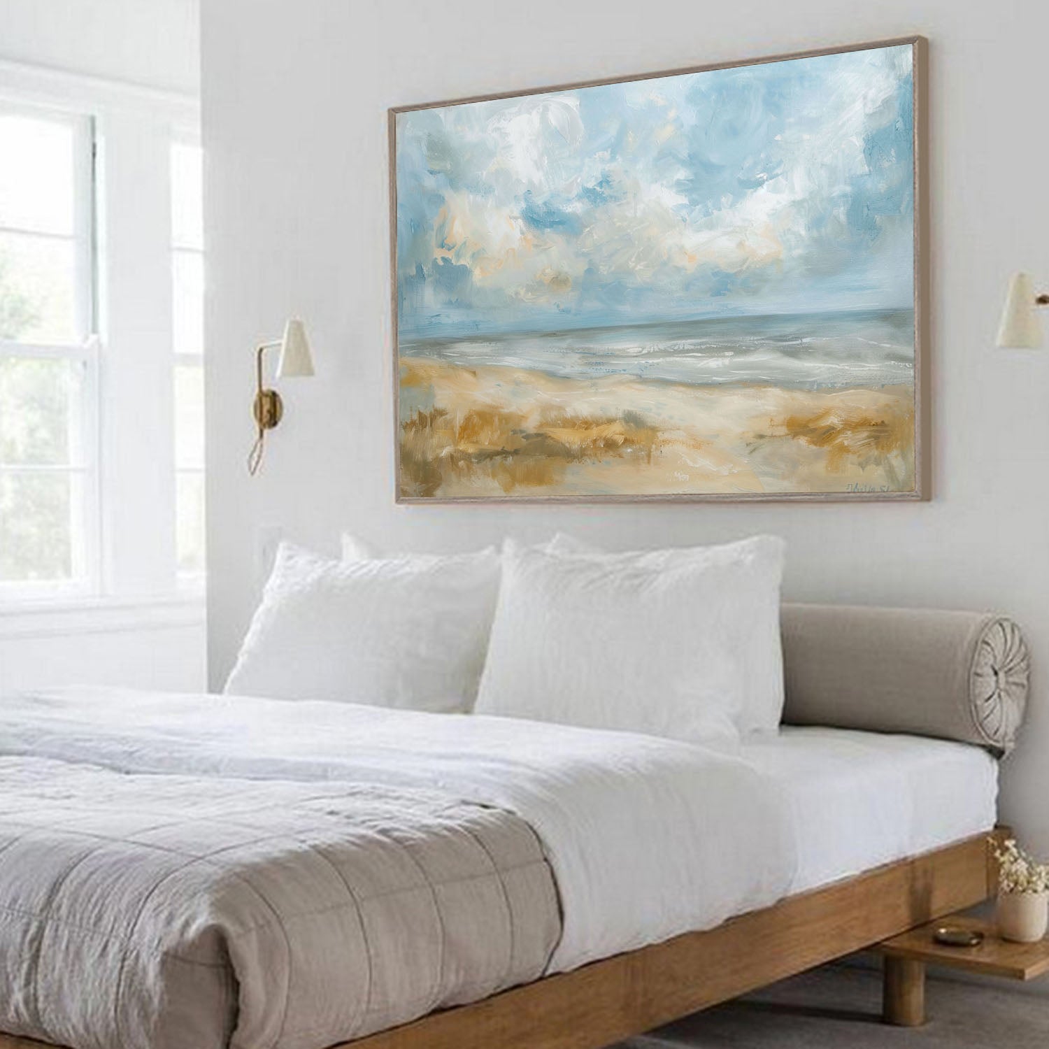 Large Abstract Tropical Beach Oil Paintings Canvas Beautiful Beach Art Custom Canvas Paintings Modern Art For Home