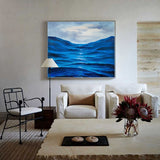 large blue ocean wall art ocean paintings on canvas beach landscape painting for living room