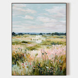Abstract Wildflower Field Painting Original Oil Art For Modern Home Decor